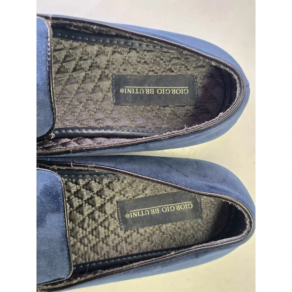 Giorgio Brutini Men's Shoes Size 10 M Blue Velvet Slip On Dress Formal Loafers